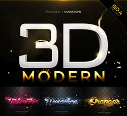 极品PS图层样式－时尚的3D文本效果：Modern 3D Text Effects GO.4